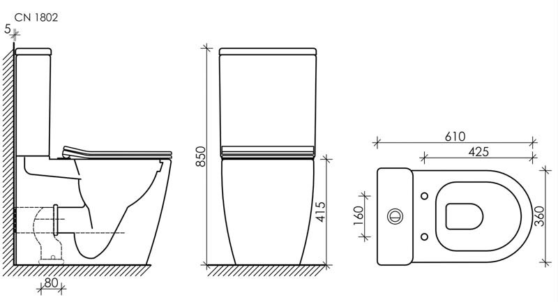 Бачок для унитаза HIGHLIGHT Rimless, двойной смыв 3/6 арматура Ceramicanova