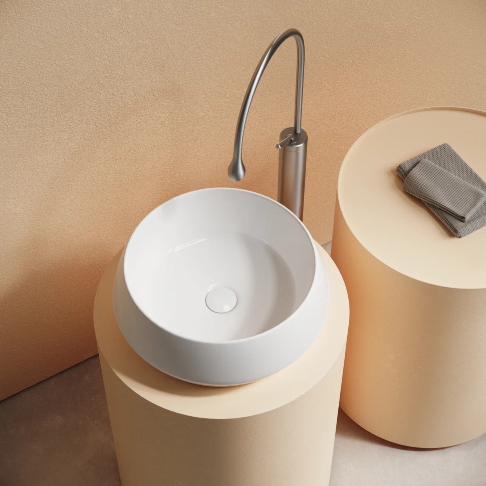 Раковина CERAMICANOVA Maya накладная круглая 400x400x140 белый CN12004