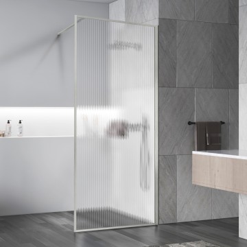 Душевая перегородка Волк-Ин (Walk-In) VSW-1HP110FLBN, 1100*2000, брашированный никель, стекло рифленое