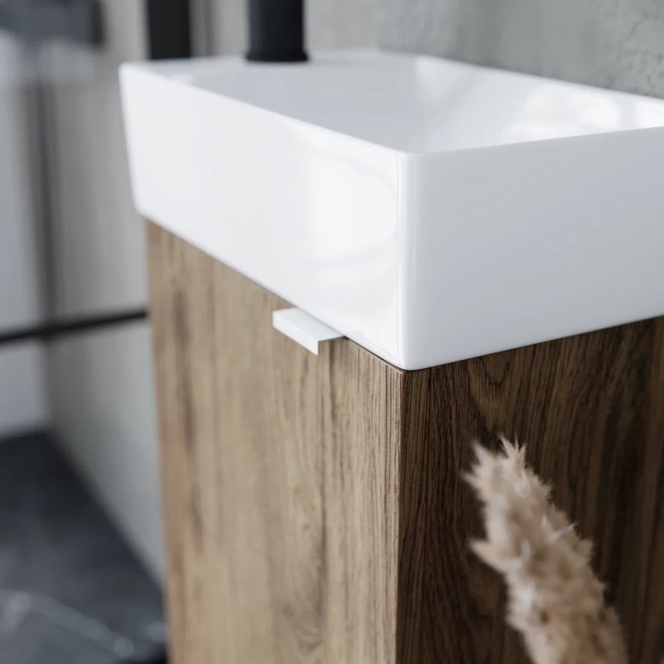 Тумба подвесная SANCOS Mini 355х205х500, с распашной дверцей, внутри 1 полка, дуб чарльстон , арт.MN35ECHL