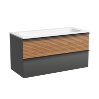 Тумба подвесная SANCOS Delta 995х445х500, c двумя ящиками оснащенными доводчиками, дуб красный/графит , арт. DL100GR