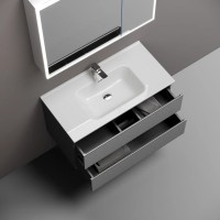 Тумба подвесная SANCOS Folk 890х445х500, c двумя ящиками оснащенными доводчиками, Grey soft, арт.FL90GS