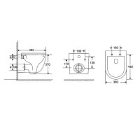 AQM2012 Унитаз подвесной сиденье SoftClose, технология смыва QUIET, скрыт крепеж. 495х360х370