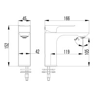 AQM6310BG Monza Смеситель для раковины однорычажный, Brushed gold