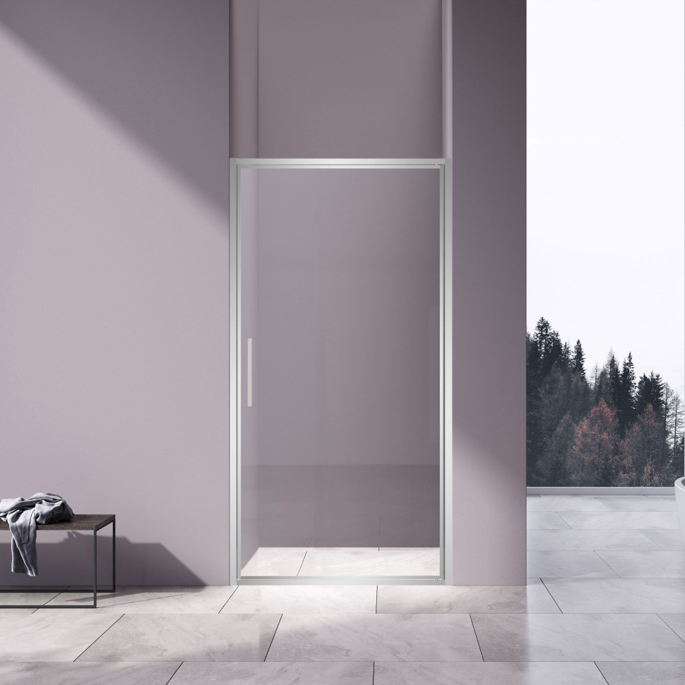 Душевая дверь Slim 8mm VDP-4SL100CL, хром, стекло прозрачное