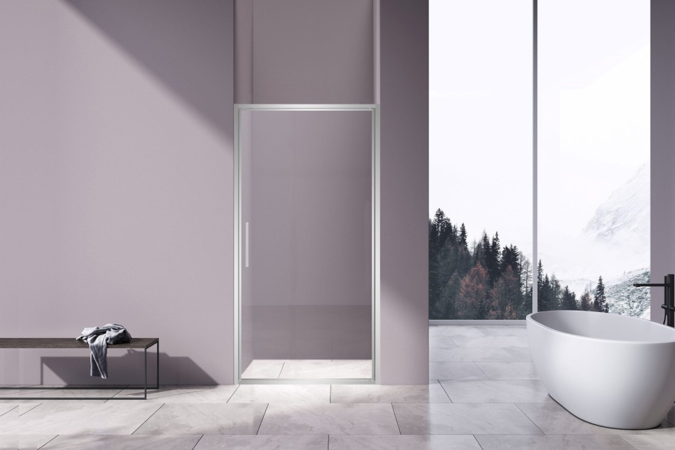 Душевая дверь Slim 8mm VDP-4SL100CL, хром, стекло прозрачное