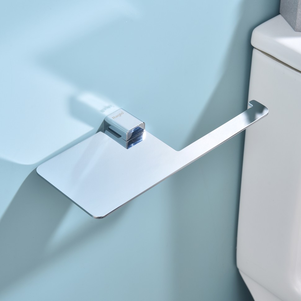 Бумагодержатель с полочкой для телефона Raglo хром