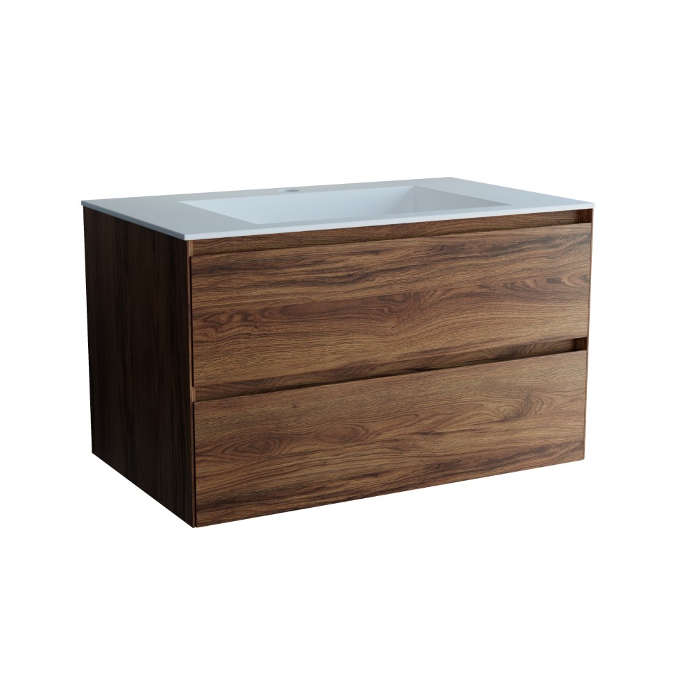 База под раковину Vincea  Luka 800 подвесная, 2 выкатных ящика soft-close, С.Oak