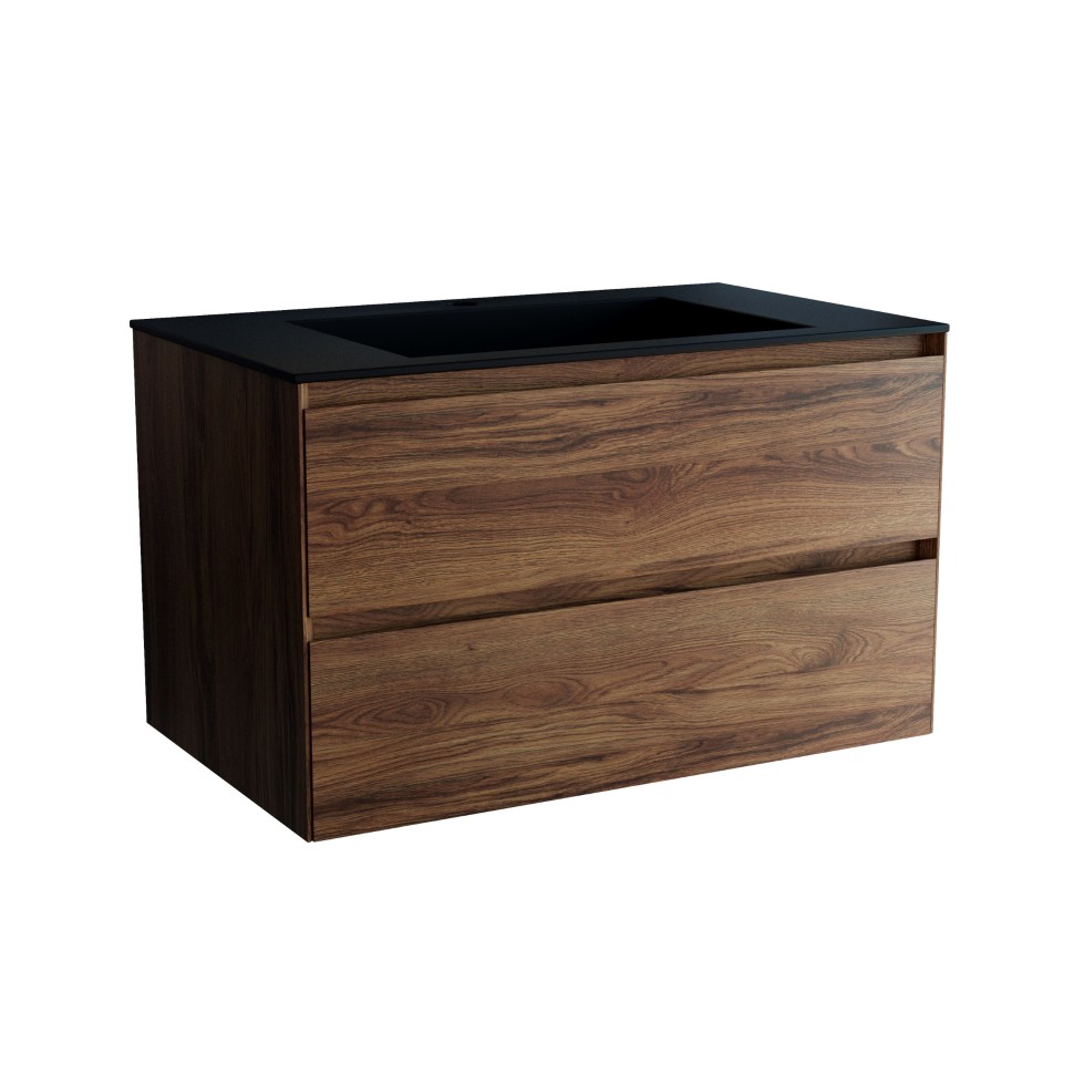 База под раковину Vincea  Luka 800 подвесная, 2 выкатных ящика soft-close, С.Oak