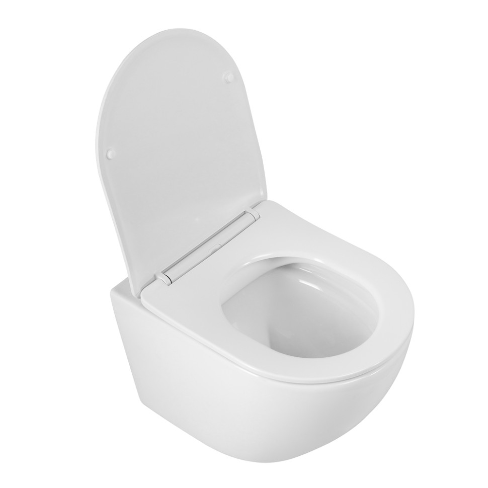 Унитаз подвесной безободковый с сиденьем BelBagno SFERA-R BB046CHR/SC