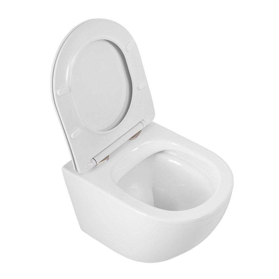Унитаз подвесной безободковый с сиденьем BelBagno SFERA-R BB046CHR/SC