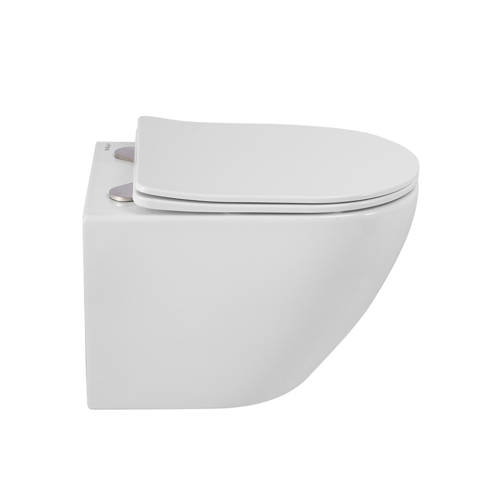 Унитаз подвесной безободковый с сиденьем BelBagno SFERA-R BB046CHR/SC