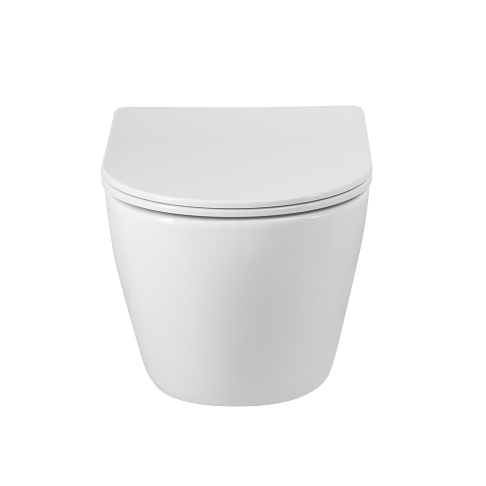 Унитаз подвесной безободковый с сиденьем BelBagno SFERA-R BB046CHR/SC