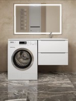 Тумба под стиральную машину подвесная Uperwood Tanos 60х47,5х50 см, белая