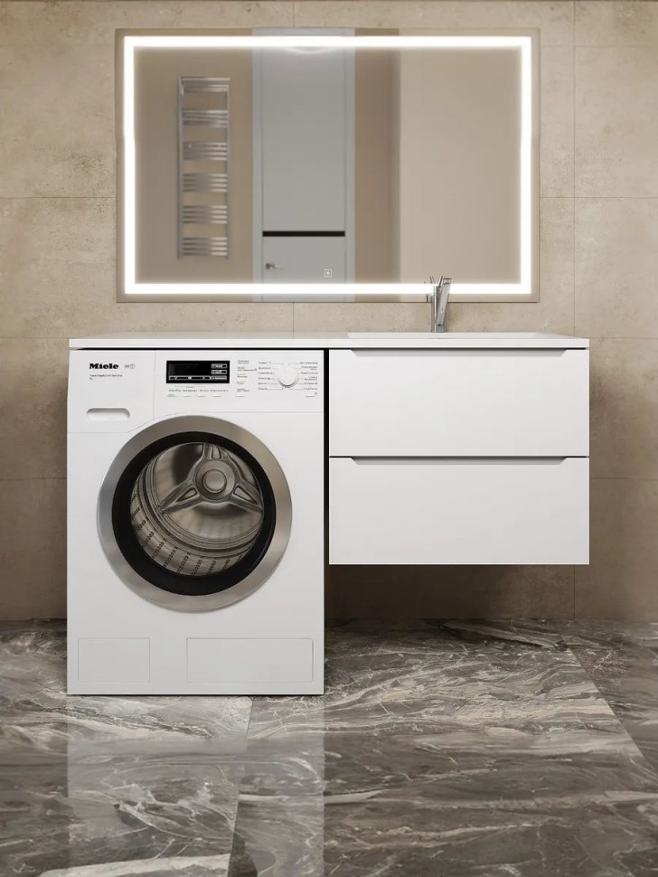 Тумба под стиральную машину подвесная Uperwood Tanos 60х47,5х50 см, белая