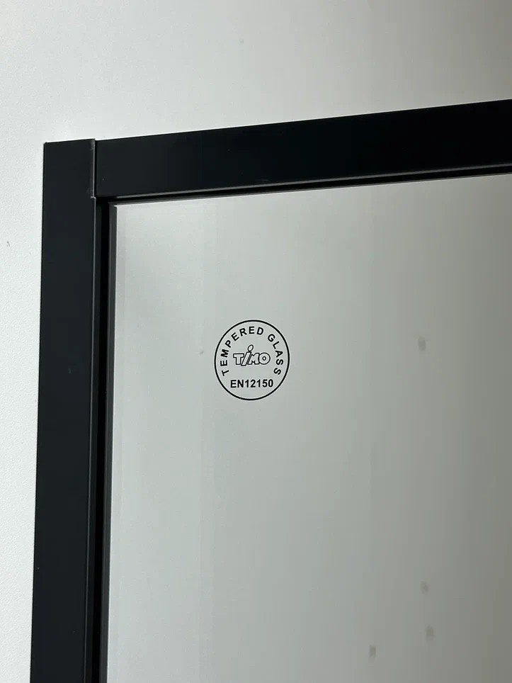 Timo Душевая дверь TDSS-130/03C-8L, раздвиж 1300*2000, проф черный, стекло проз 8 мм