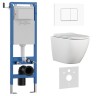 Комплект 3в1 IBERICA BLANCA инсталляция SILENCIO MINI, унитаз BILBAO ALTO белый, кнопка смыва INOX-C белый матовый (IB.001M.BLA.234.111)