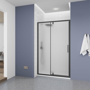 Душевая дверь Veconi Ottimo P20 B, 1000x1900, черный матовый, стекло матовое
