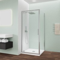 Душевой угол Veconi Ottimo P30SP CH, 900х700х1900 хром, стекло прозрачное