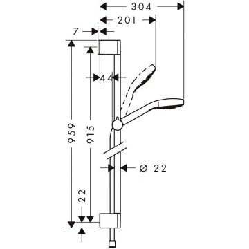 Душевой гарнитур Hansgrohe Croma Select E Vario 26592400 хром