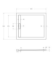 Поддон из искусственного мрамора CEZARES TRAY-AS-AH-90/80-30-W