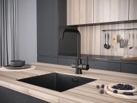 Смеситель для кухни Logas, вороненая сталь, Lo213021-GM, Paulmark