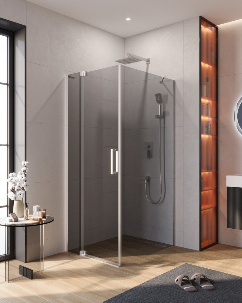 Душевой уголок CEZARES SLIDER-AH-1-90-90/100-GRIGIO-Cr