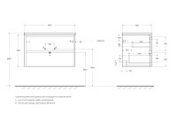 База под раковину подвесная BelBagno KRAFT-800-2C-SO-BO Bianco Opaco