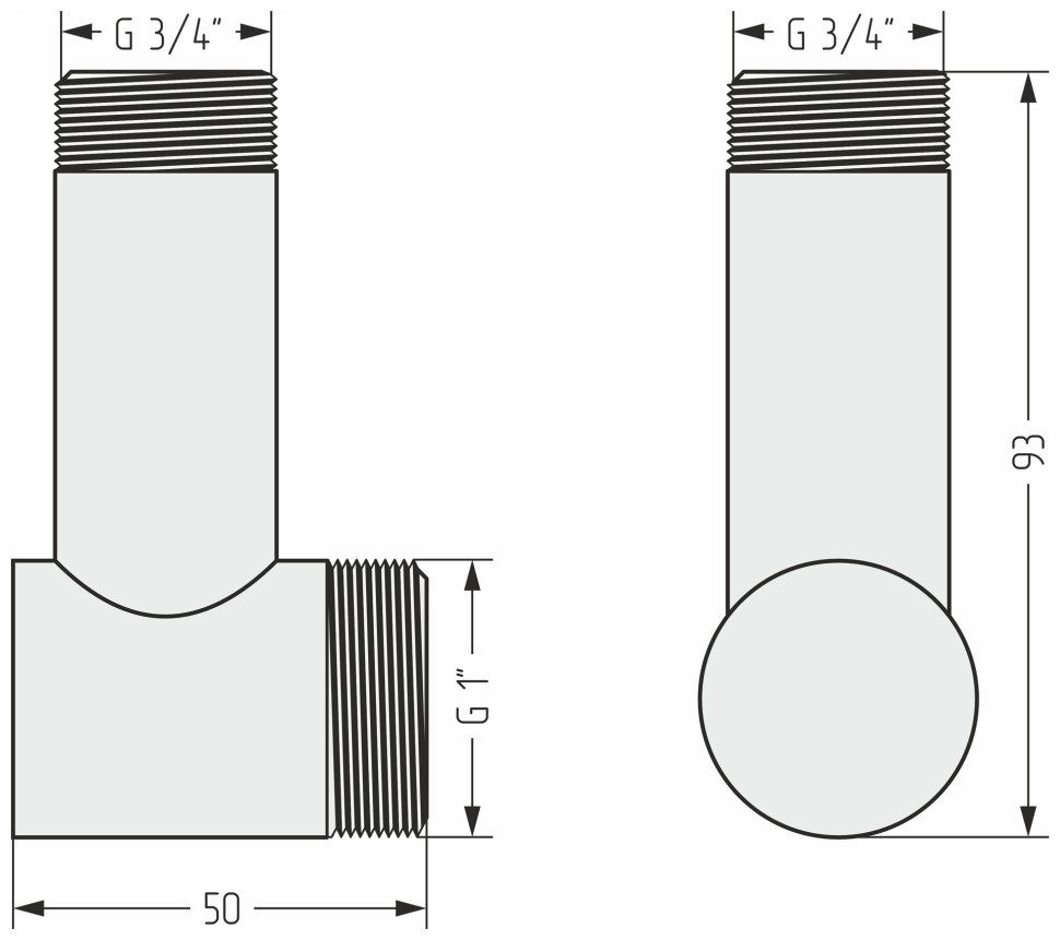 Уголок переходной (G 1" НР х G 3/4"НР)