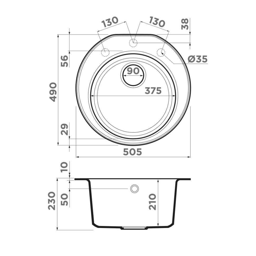 Кухонная мойка Omoikiri Miya 50-R-EV Tetogranit/эверест