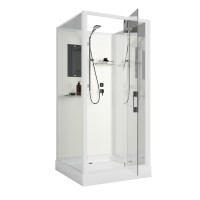 Душевая кабина Niagara Standart ST80/15Q/BK (80х80х200) квадрат,поддон 15см,распашная,проф.белый,без крыши,3 места