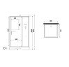 Душевая кабина Niagara Standart ST80/15Q/BK (80х80х200) квадрат,поддон 15см,распашная,проф.белый,без крыши,3 места