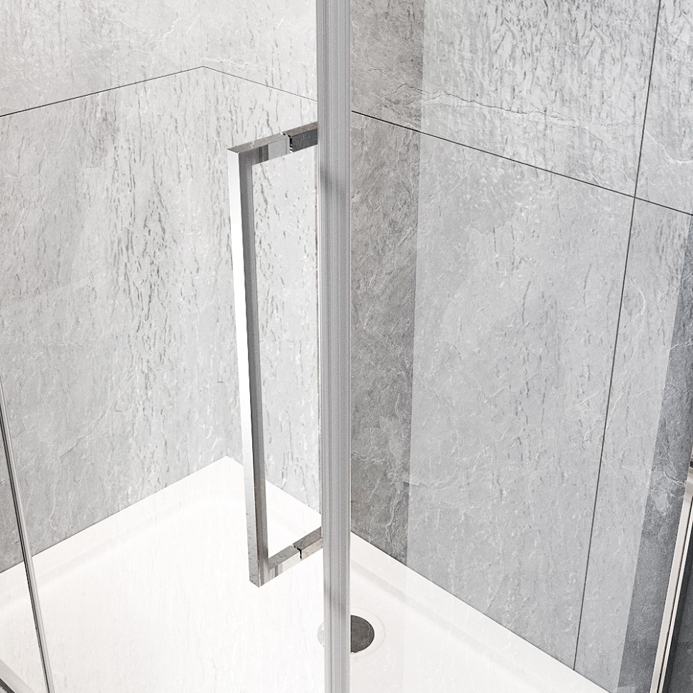 Душевой угол Veconi Rovigo RV-034R, 1200х800х1950 хром, стекло дождь