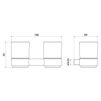 Стакан для зубных щеток двойной Timo Luiro 18534/17 золото матовое