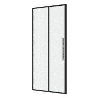 Дверь в нишу Niagara Nova NG-84-L10CHB (100х195) черный матовый,раздвижная влево,стекло шиншилла,1 место