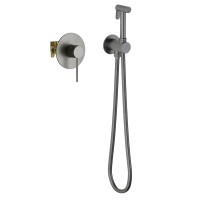 Смеситель встроенный с гигиеническим душем Timo Saona 2389/18SM черное золото