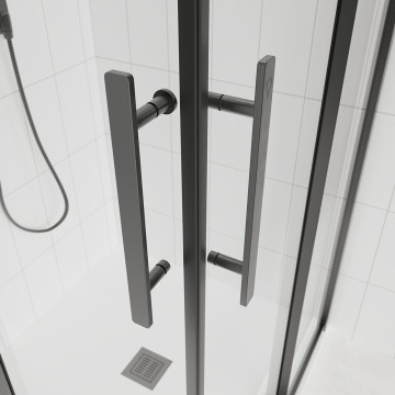 Душевой угол Veconi Evo 300 GR, 800х800x1950, графит брашинг, тонированное матовое стекло