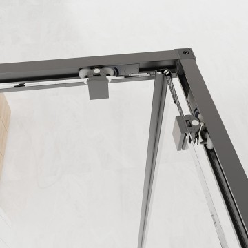 Душевой угол Veconi Evo 300 GR, 800х800x1950, графит брашинг, тонированное матовое стекло