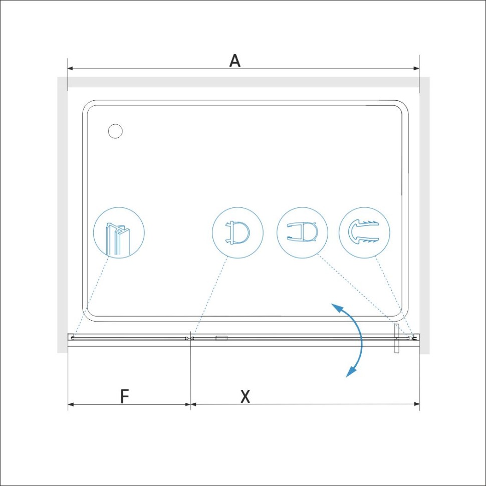 Душевая дверь RGW SV-03 (Прозрачное, 900)