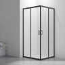 Душевой угол Veconi Rovigo RV-101B, 900x900x1900, черный, стекло прозрачное New