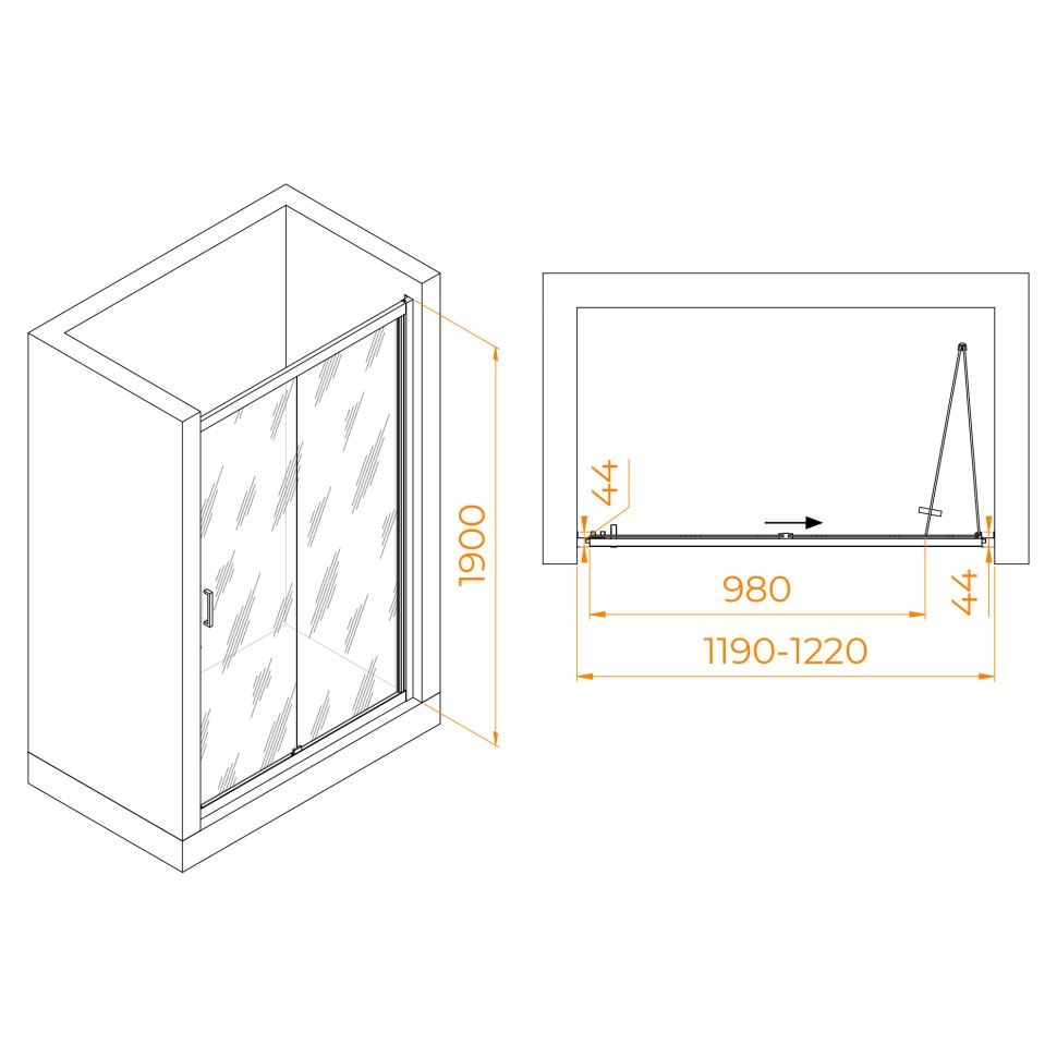 Душевая дверь RGW PA-21 (1200)