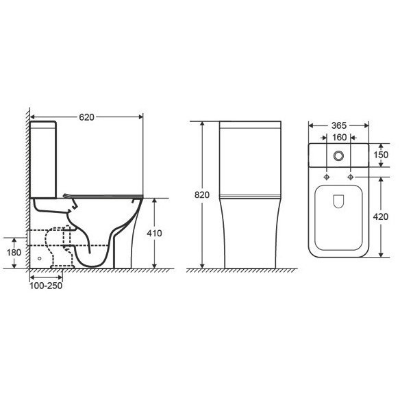 Унитаз напольный Ceramalux с сиденьем и бачком 1218-1A цвет белый
