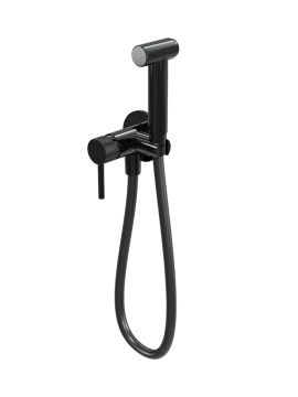 Смеситель с гигиеническим душем MILLEAU Tissage ML12056BK-GB с монтажным блоком (встройка), Черный глянец