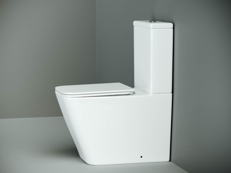 Напольная пристенная чаша унитаза CUBIC Rimless Ceramicanova