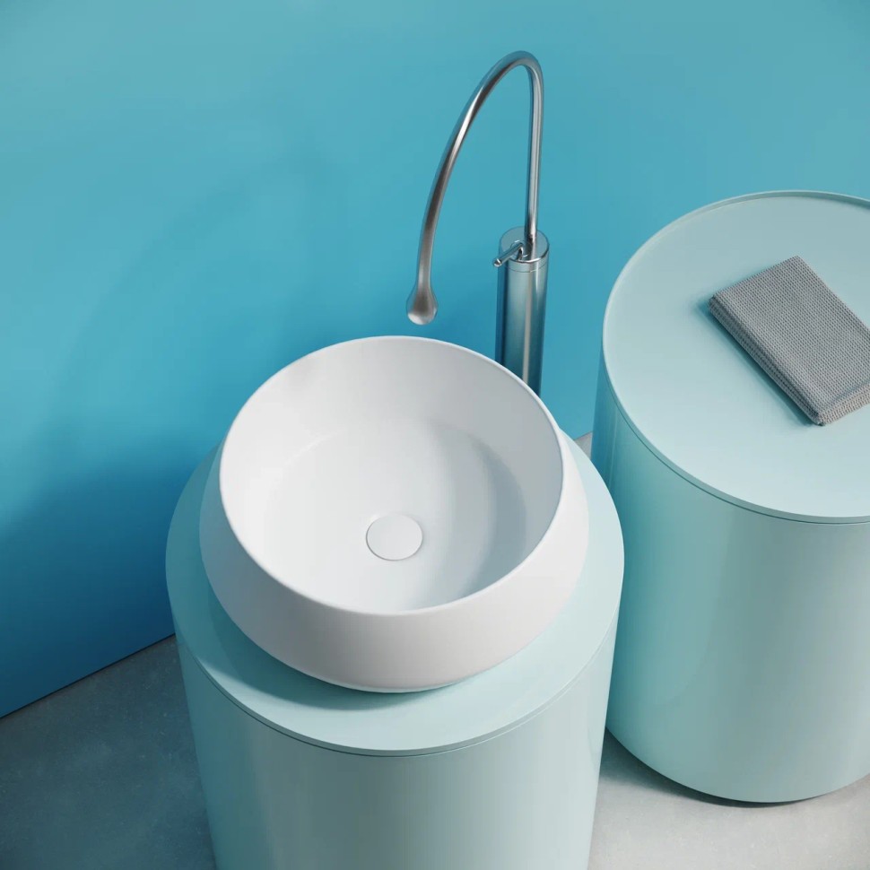 Раковина CERAMICANOVA Maya накладная круглая 400x400x140 белый матовый CN12004MW