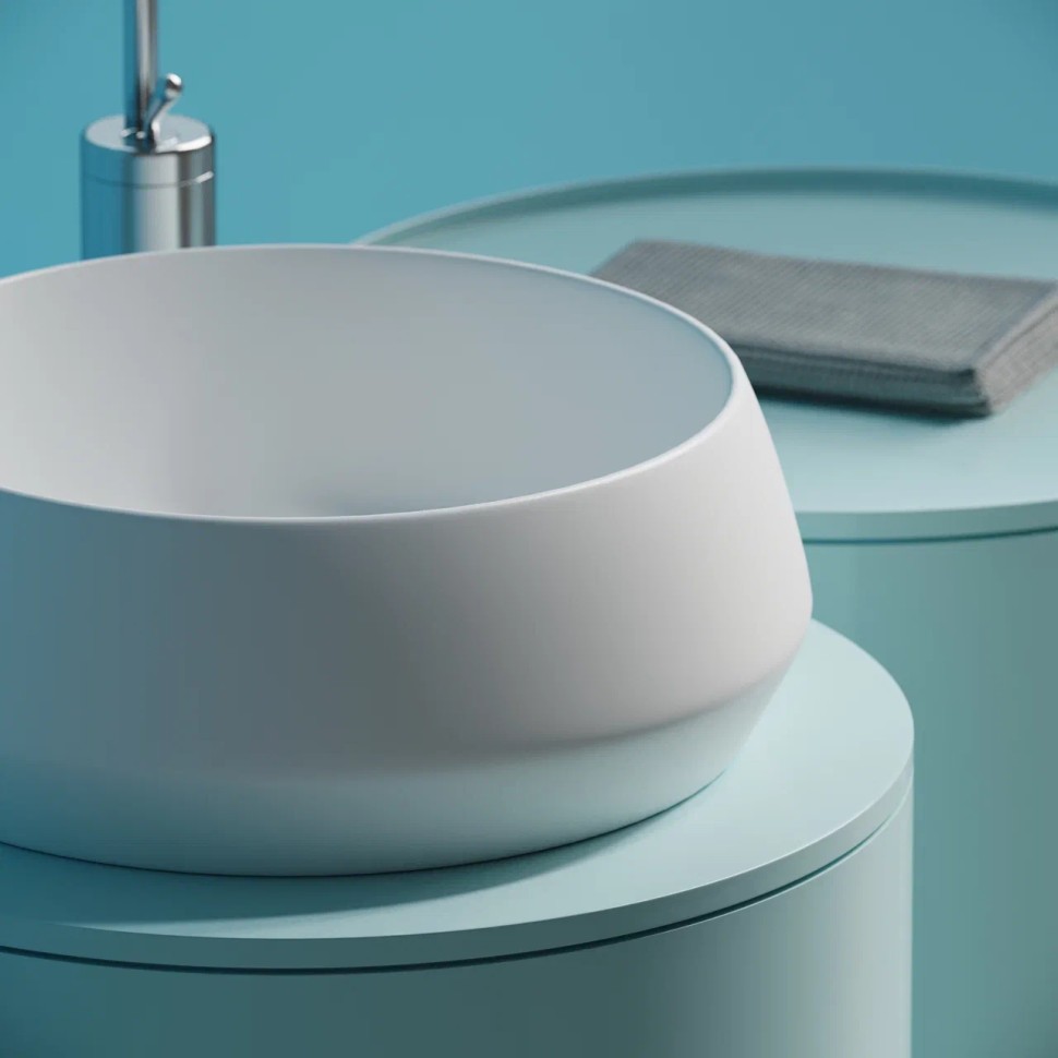 Раковина CERAMICANOVA Maya накладная круглая 400x400x140 белый матовый CN12004MW