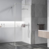 Душевая перегородка Волк-Ин (Walk-In) VSW-1HP120FLBN, 1200*2000, брашированный никель, стекло рифленое