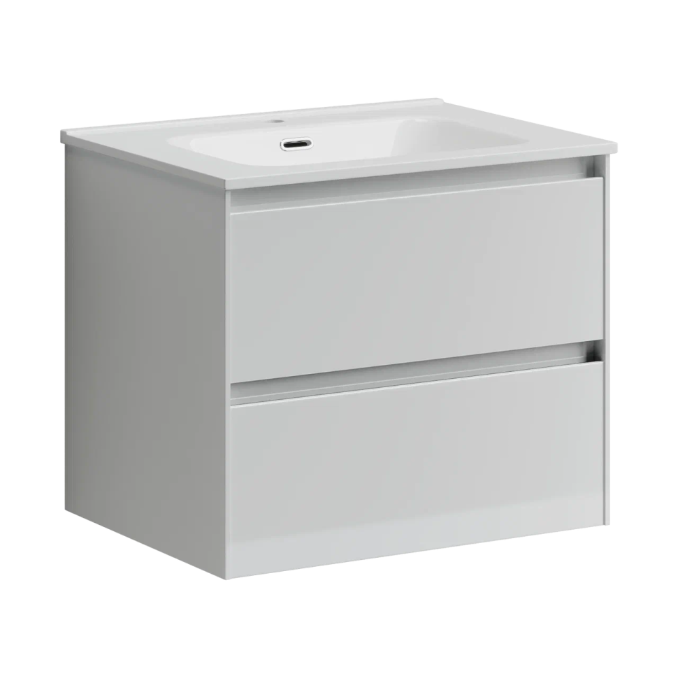 Тумба подвесная SANCOS Cento 590х450х500, c двумя ящиками оснащенными доводчиками,белый глянец, арт. CN60W