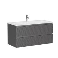 Тумба подвесная SANCOS Folk 995х445х500, c двумя ящиками оснащенными доводчиками, Grey soft, арт.FL100GS