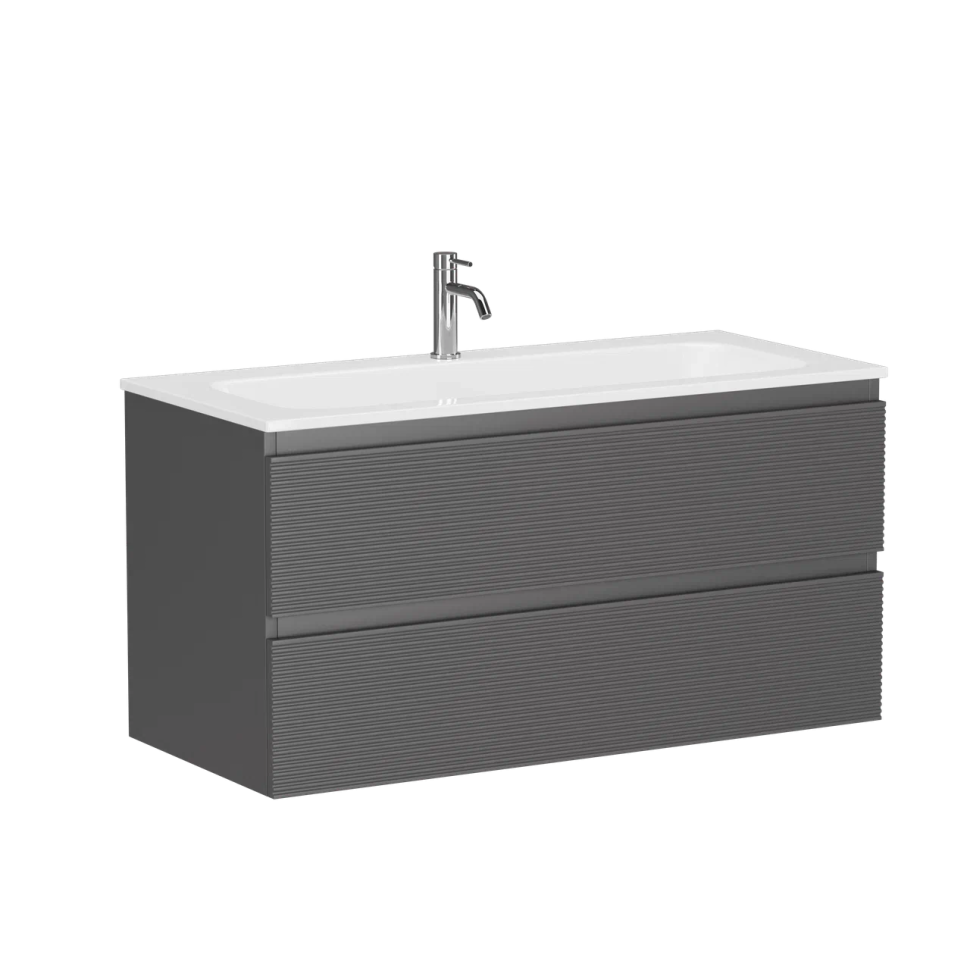 Тумба подвесная SANCOS Folk 995х445х500, c двумя ящиками оснащенными доводчиками, Grey soft, арт.FL100GS